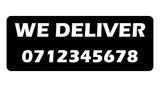 1169 Custom Personalised WE DELIVER Metal Aluminium Plaque Sign Door Bar Restaurant Pub