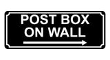 1371 POST BOX ON WALL Arrow Right Metal Aluminium Plaque Sign House Office Door