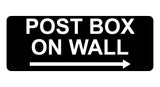 1370 POST BOX ON WALL Arrow Right Metal Aluminium Plaque Sign House Office Door