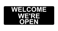 602 WELCOME WE'RE OPEN Metal Aluminium Plaque Sign For Door House Office Shop Bar Pab