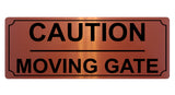 513 CAUTION MOVING GATE Metal Aluminium Door Sign Plaque For House Office Pub