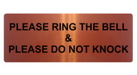 502 PLEASE RING BELL DO NOT KNOCK Metal Aluminium Plaque Sign Door House Office