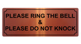 503 PLEASE RING BELL DO NOT KNOCK Metal Aluminium Plaque Sign Door House Office