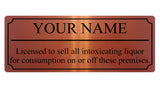 127 Personalised Name Licensed Liquor Metal Aluminium Sign Plaque Door Wall Pub