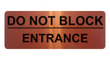 1341 DO NOT BLOCK ENTRANCE Metal Aluminium Plaque Sign Door Gate House Office