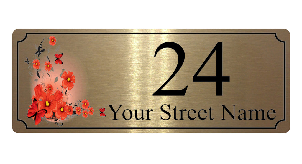 656 Custom Personalised Address Metal Aluminium Plaque Sign Door House Office 200x75mm