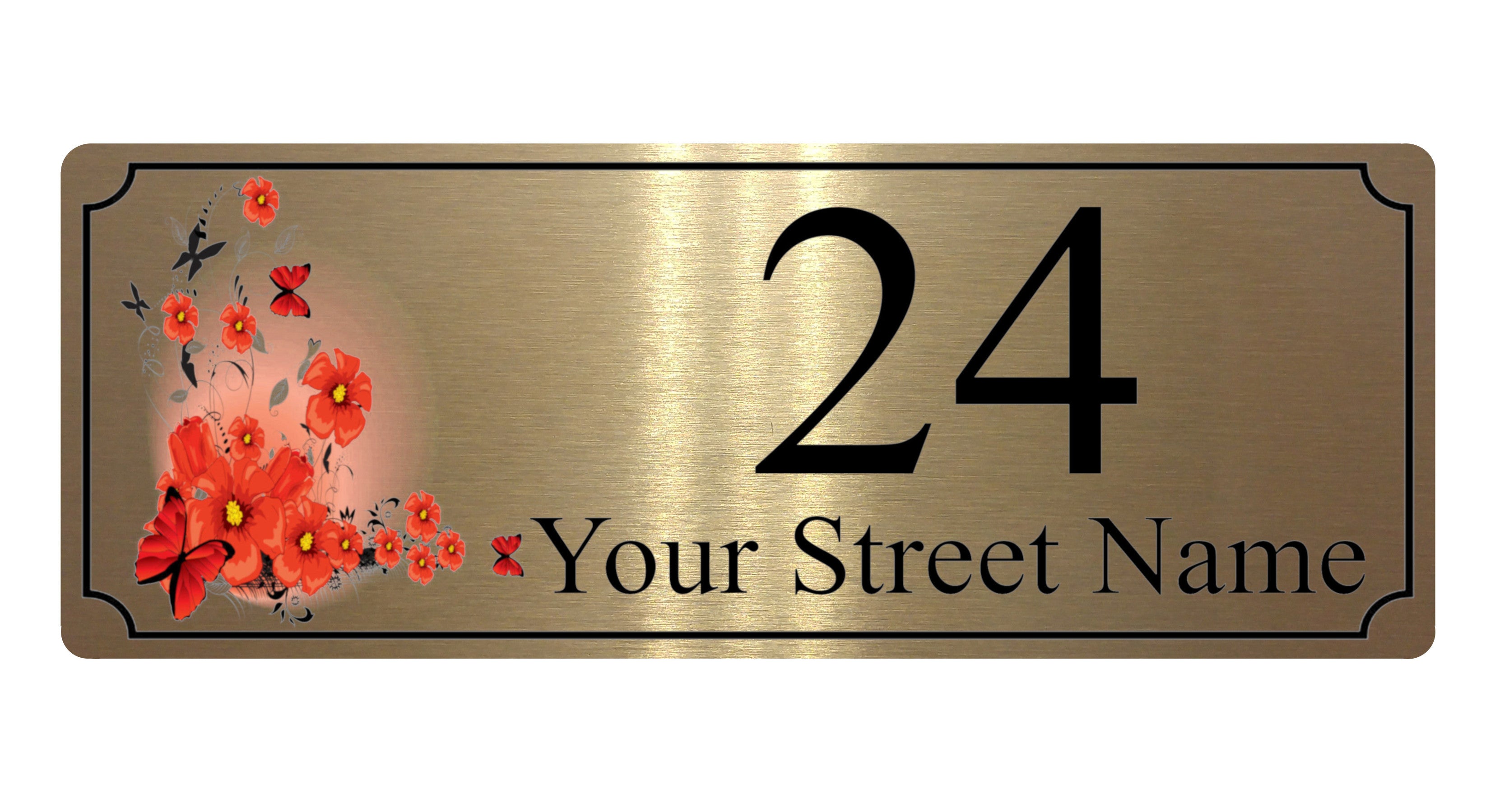 656 Custom Personalised Address Metal Aluminium Plaque Sign Door House Office 200x75mm