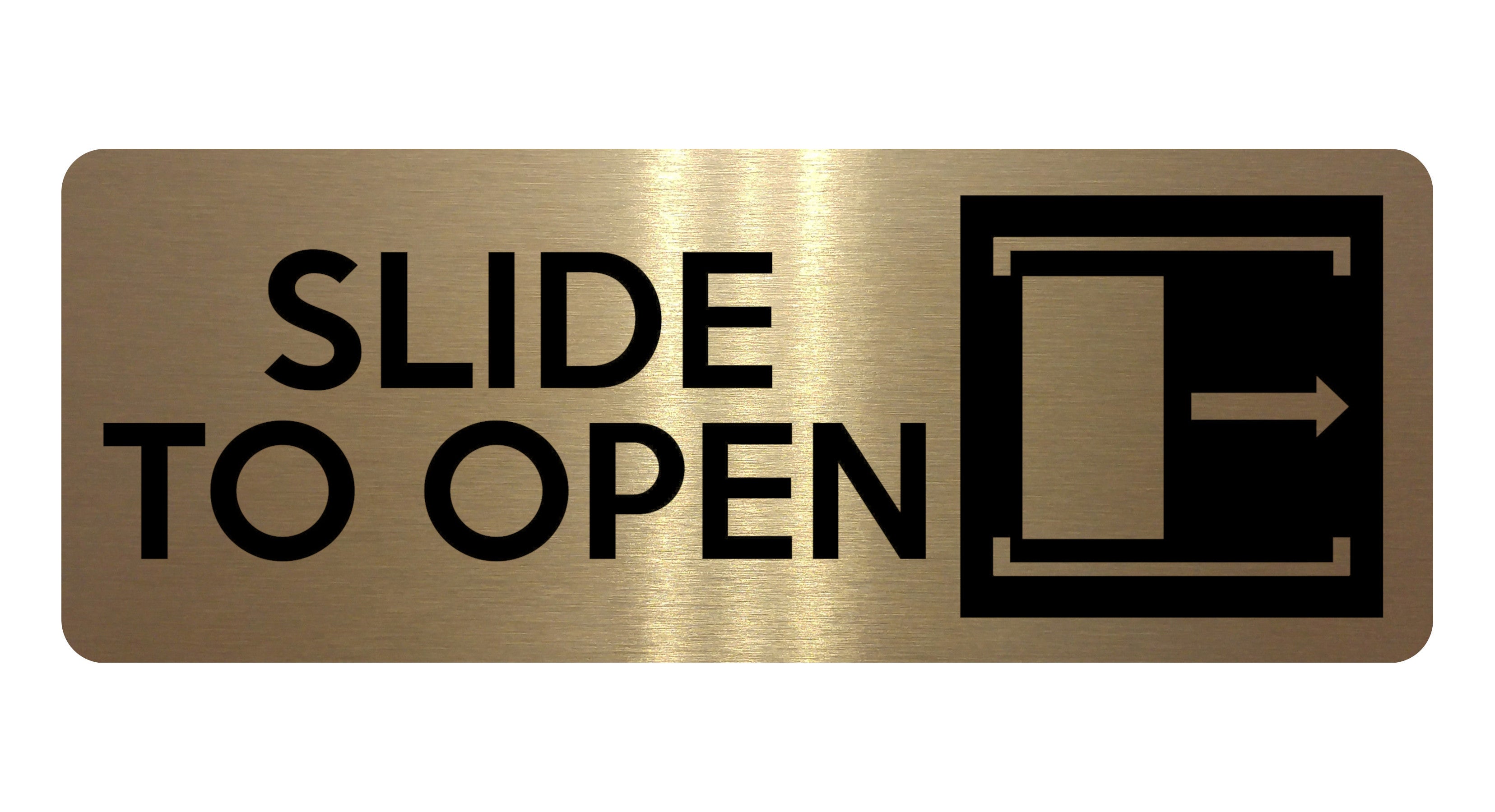 1543 SLIDE TO OPEN Direction Right Metal Aluminium Plaque Sign House Door Office