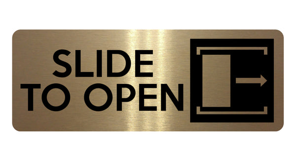 1543 SLIDE TO OPEN Direction Right Metal Aluminium Plaque Sign House D ...