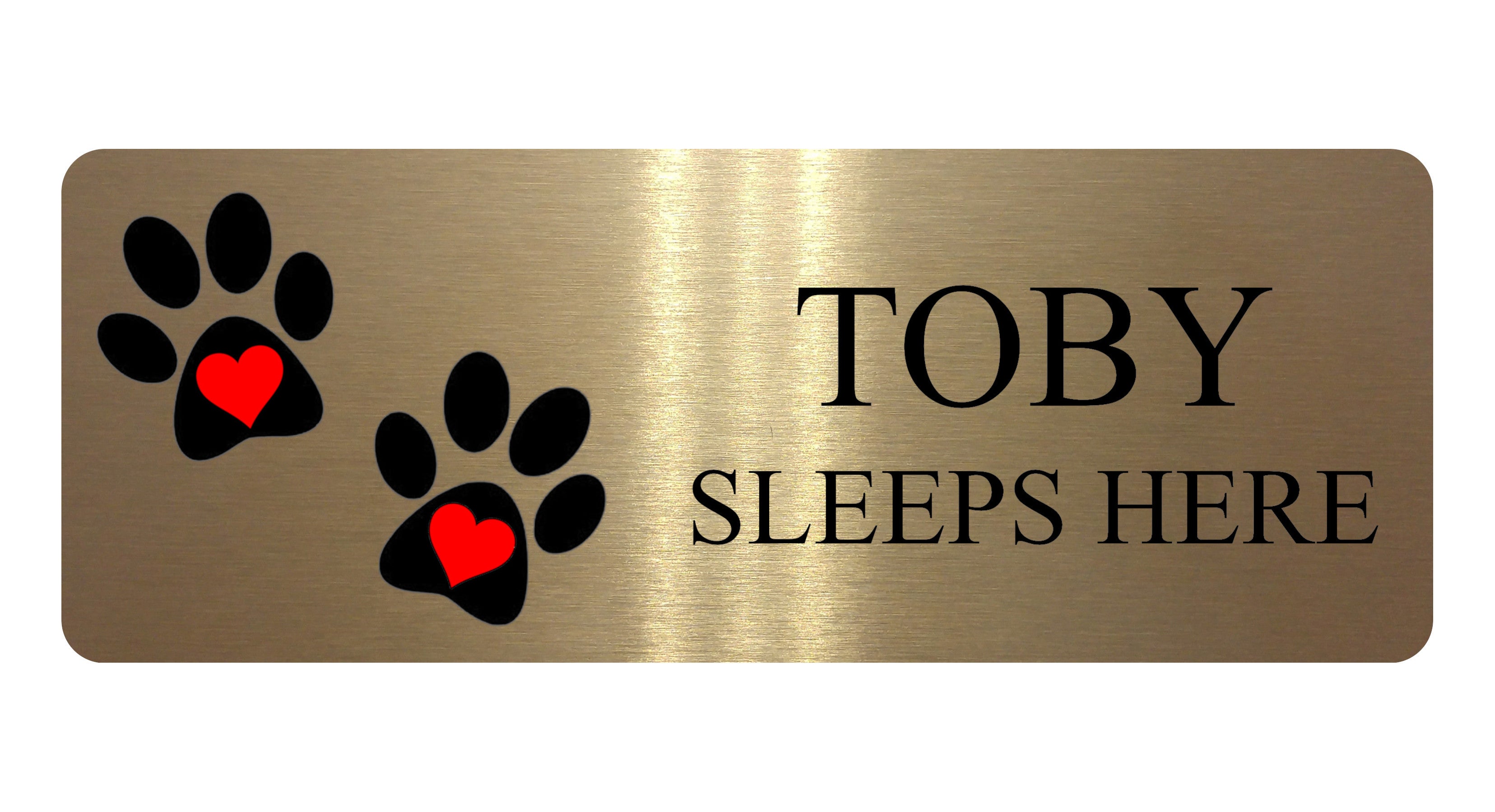 718 Custom Personalised SLEEPS HERE Name Pets Dog Cat Metal Aluminium Sign Plaque Door Wall