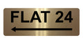 840 Custom Personalised FLAT Number Left Arrow Metal Aluminium Plaque Sign Door Gate House