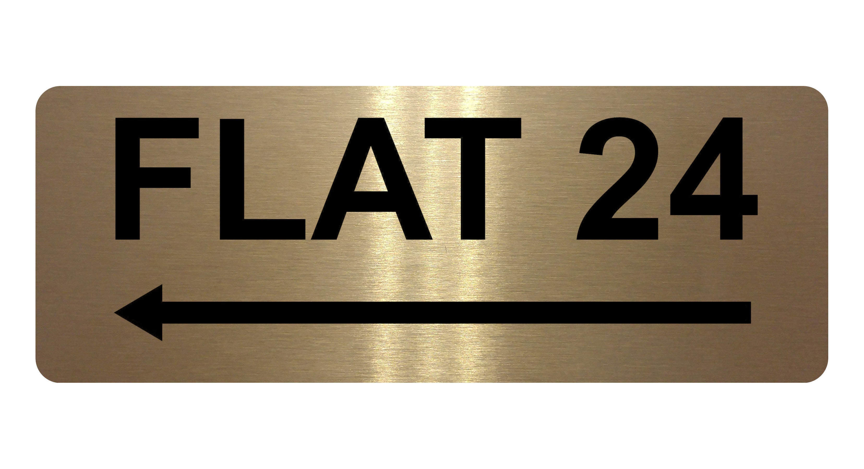 840 Custom Personalised FLAT Number Left Arrow Metal Aluminium Plaque Sign Door Gate House
