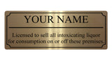 127 Personalised Name Licensed Liquor Metal Aluminium Sign Plaque Door Wall Pub