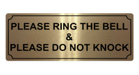 503 PLEASE RING BELL DO NOT KNOCK Metal Aluminium Plaque Sign Door House Office