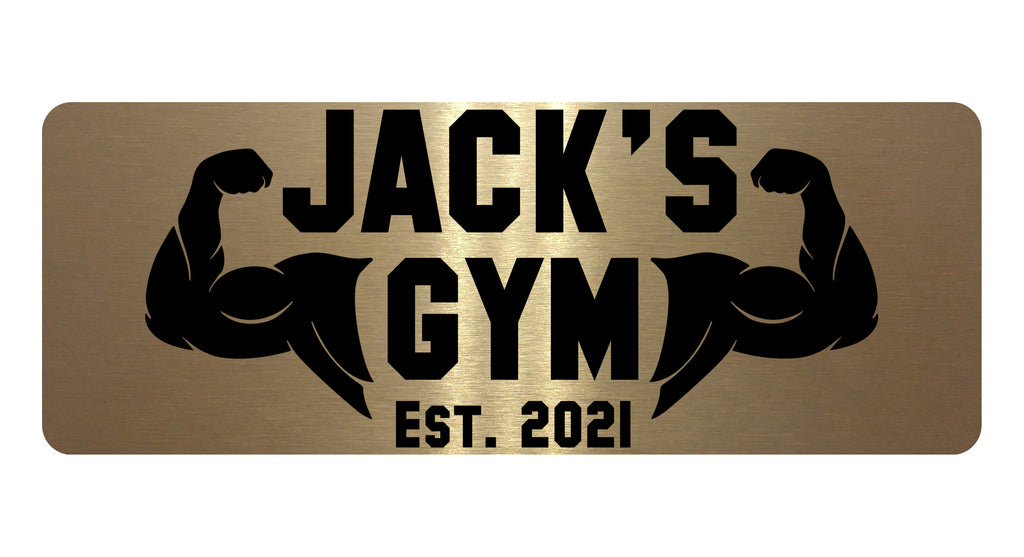 682 Custom Personalised Gym Name Metal Aluminium Sign Plaque Fitness Door Wall
