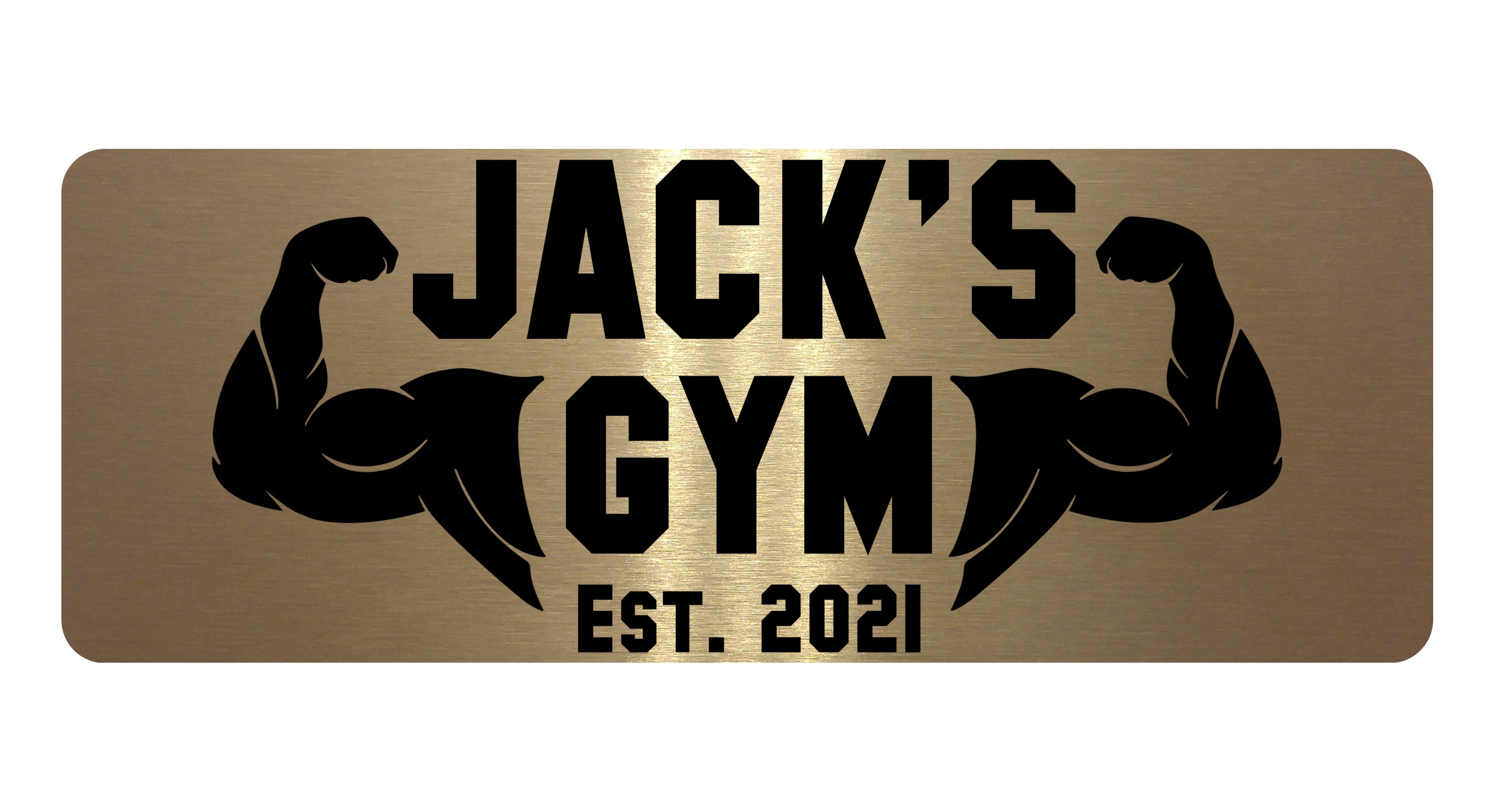 682 Custom Personalised Gym Name Metal Aluminium Sign Plaque Fitness Door Wall