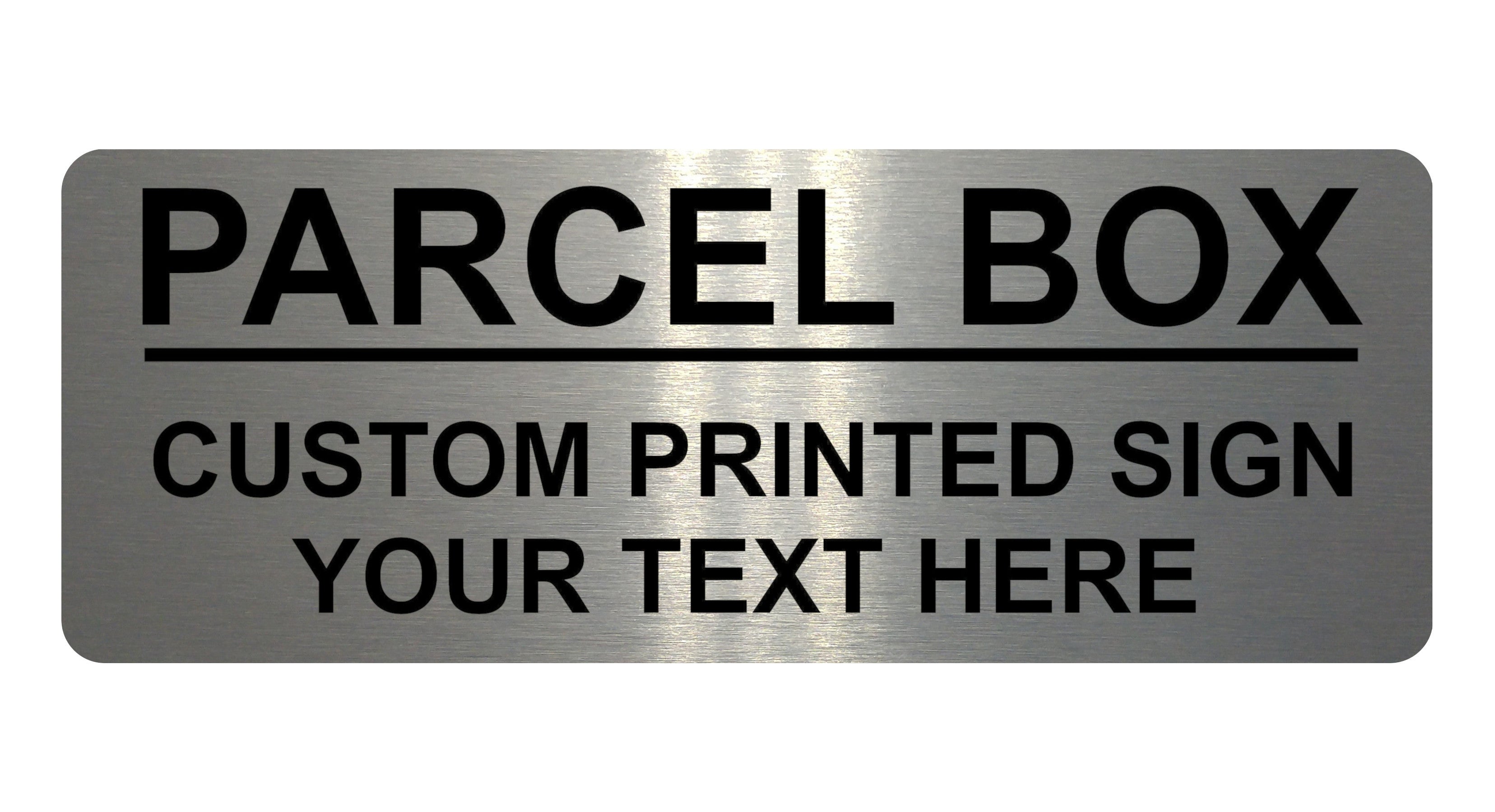 1466 Custom Personalised PARCEL BOX Metal Aluminium Plaque Sign Door House Gate