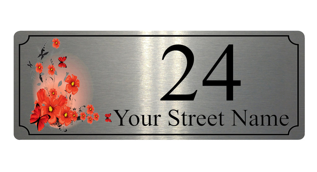 656 Custom Personalised Address Metal Aluminium Plaque Sign Door House Office 200x75mm