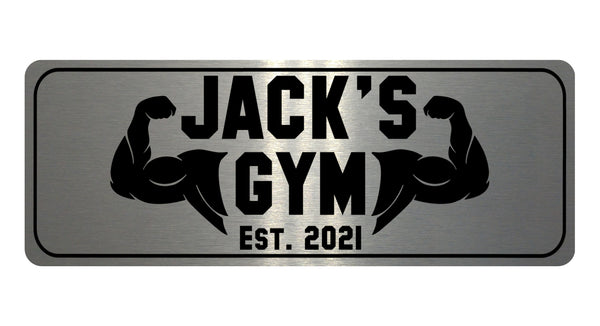 683 Custom Personalised Gym Name Metal Aluminium Sign Plaque Fitness Door Wall