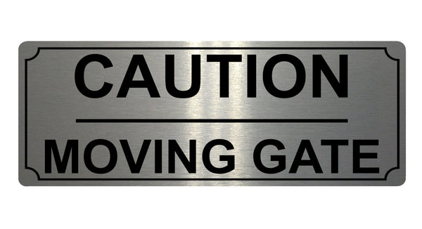 513 CAUTION MOVING GATE Metal Aluminium Door Sign Plaque For House Office Pub