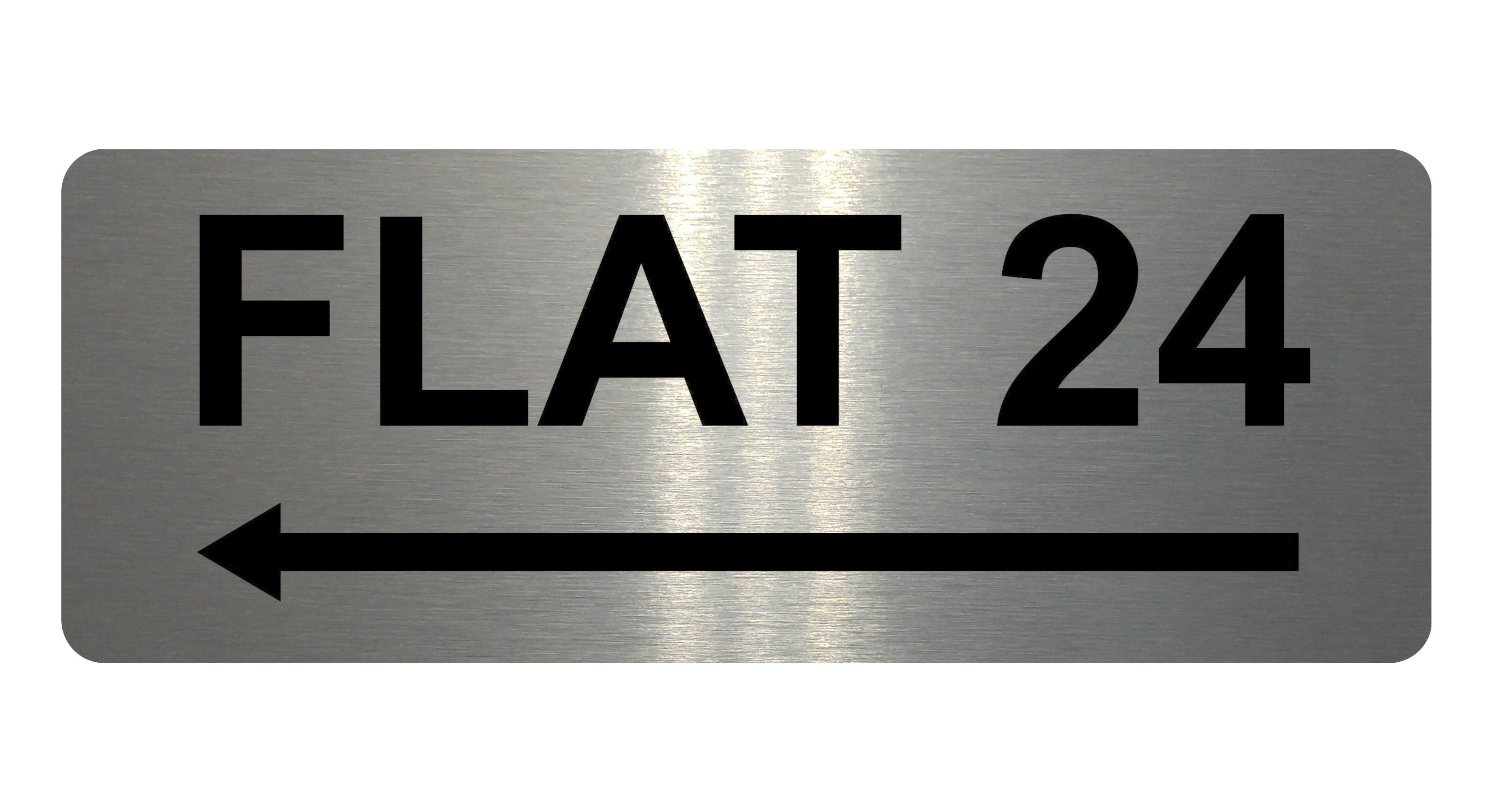 840 Custom Personalised FLAT Number Left Arrow Metal Aluminium Plaque Sign Door Gate House