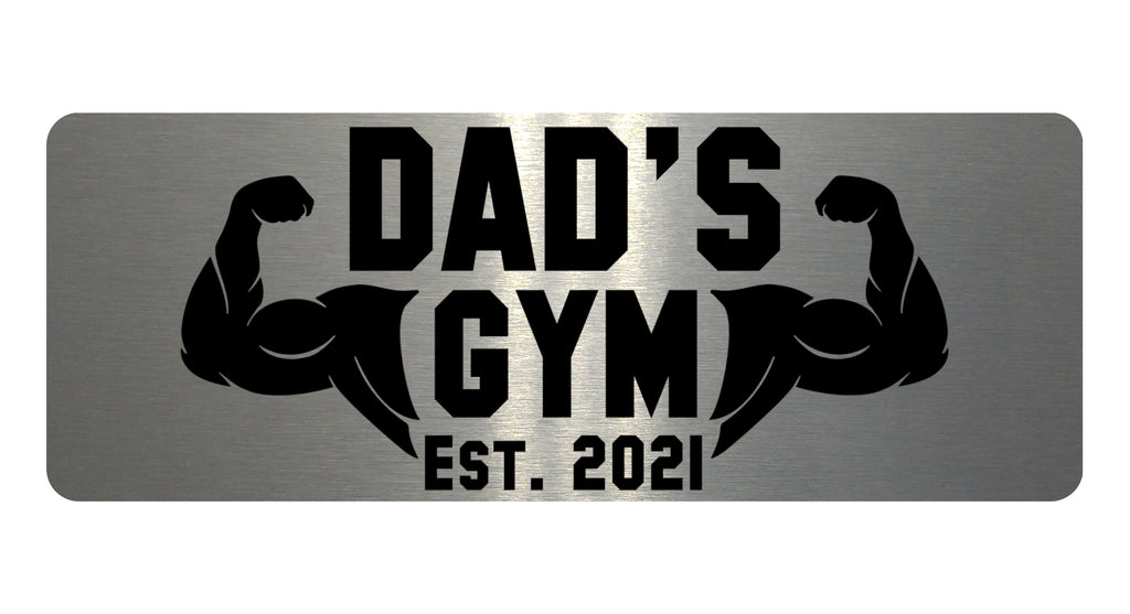 686 Custom Personalised DAD'S Gym Metal Aluminium Sign Plaque Fitness Door Wall