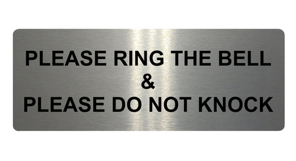 502 PLEASE RING BELL DO NOT KNOCK Metal Aluminium Plaque Sign Door House Office