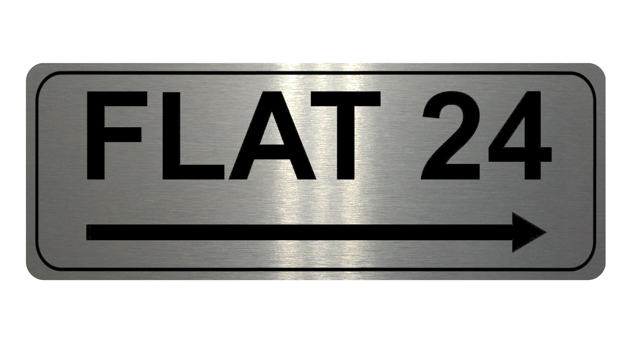879 FRONT DOOR THIS WAY ARROW LEFT Metal Aluminium Plaque Sign Door Ho - Xtra Print
