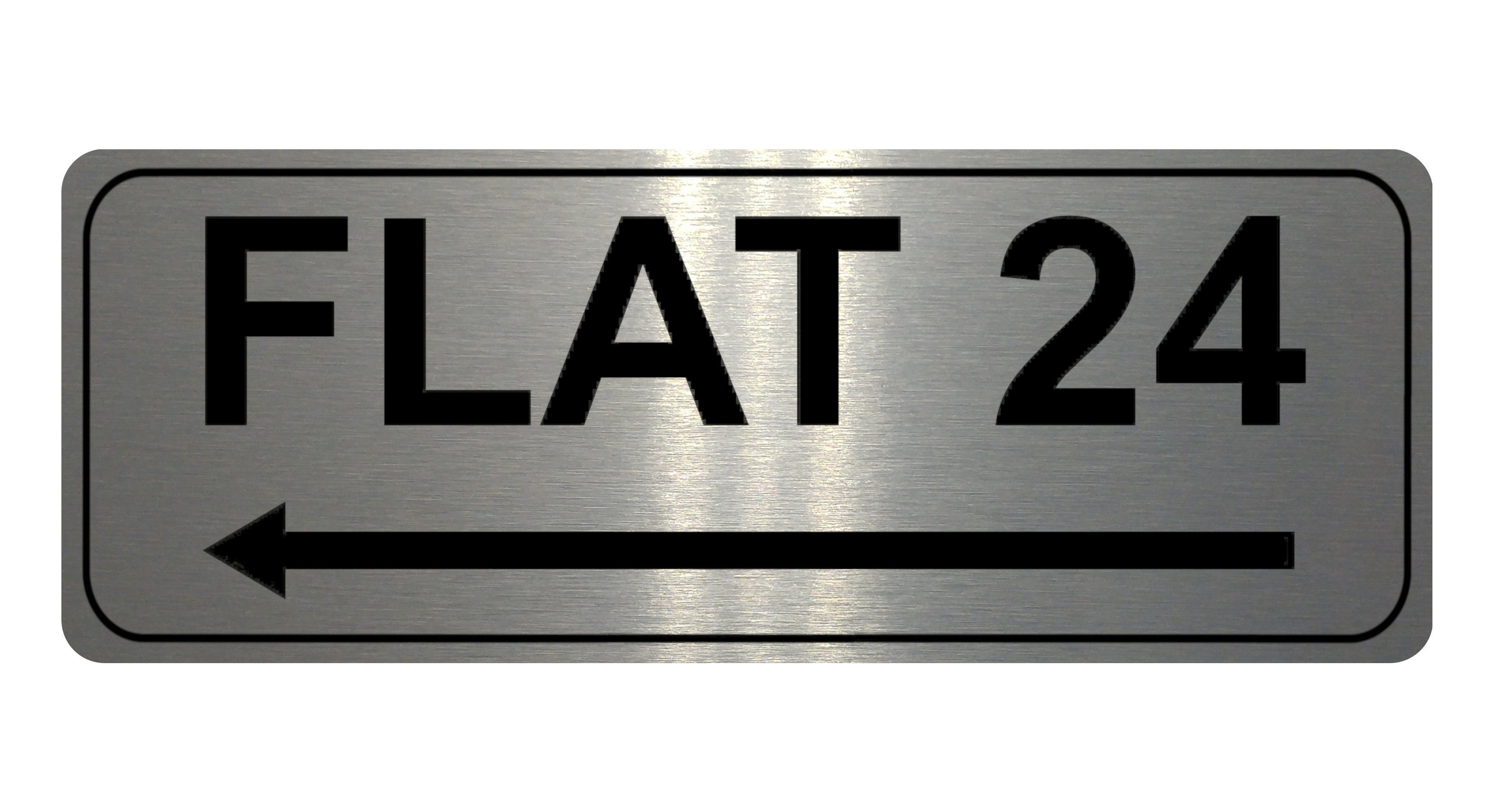 841 Custom Personalised FLAT Number Left Arrow Metal Aluminium Plaque Sign Door Gate House