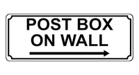 1371 POST BOX ON WALL Arrow Right Metal Aluminium Plaque Sign House Office Door