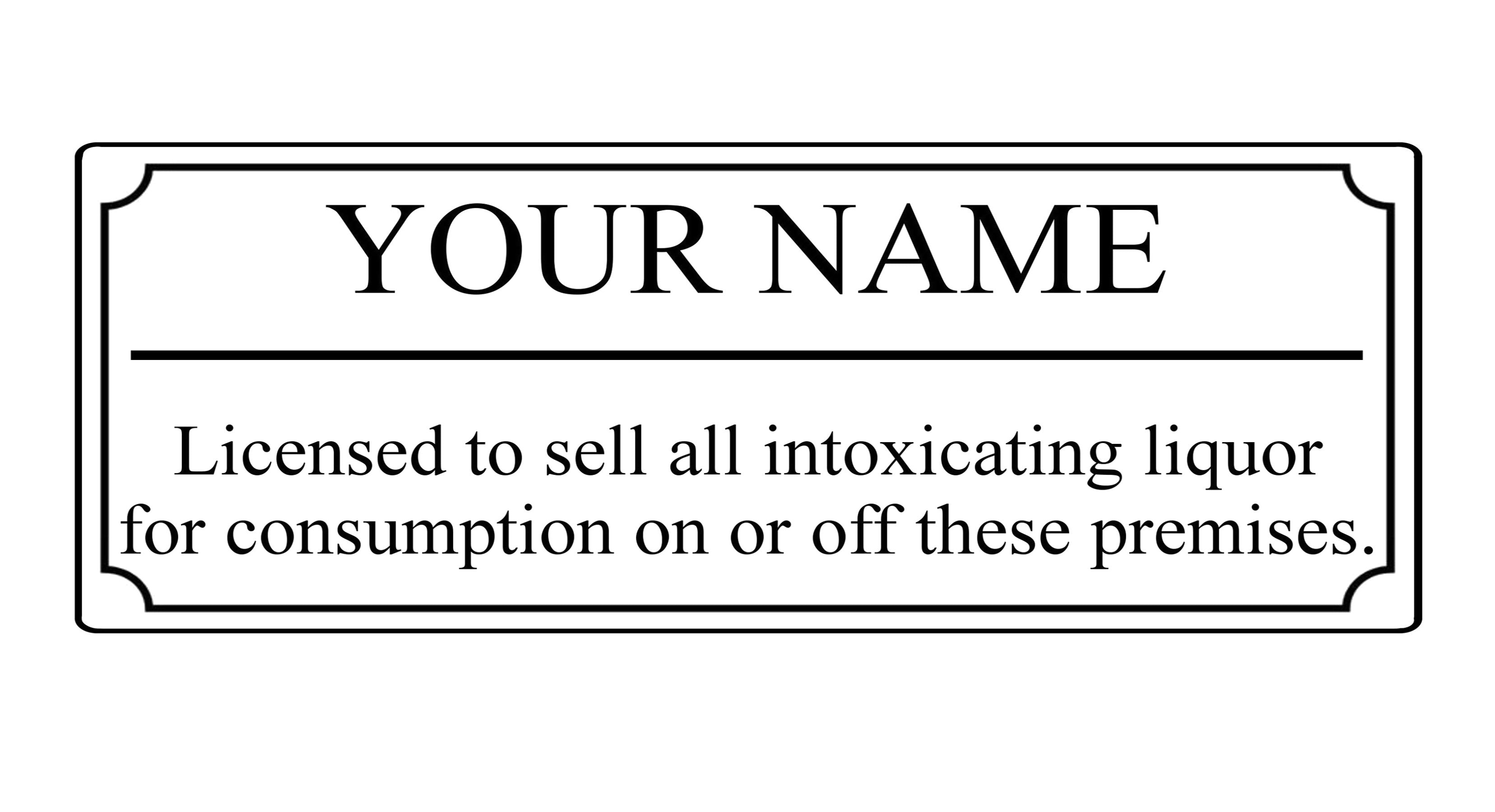 127 Personalised Name Licensed Liquor Metal Aluminium Sign Plaque Door Wall Pub