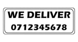 1170 Custom Personalised WE DELIVER Metal Aluminium Plaque Sign Door Bar Restaurant Pub