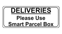 1241 DELIVERIES Please Use Smart Parcel Box Metal Aluminium Plaque Sign House Office