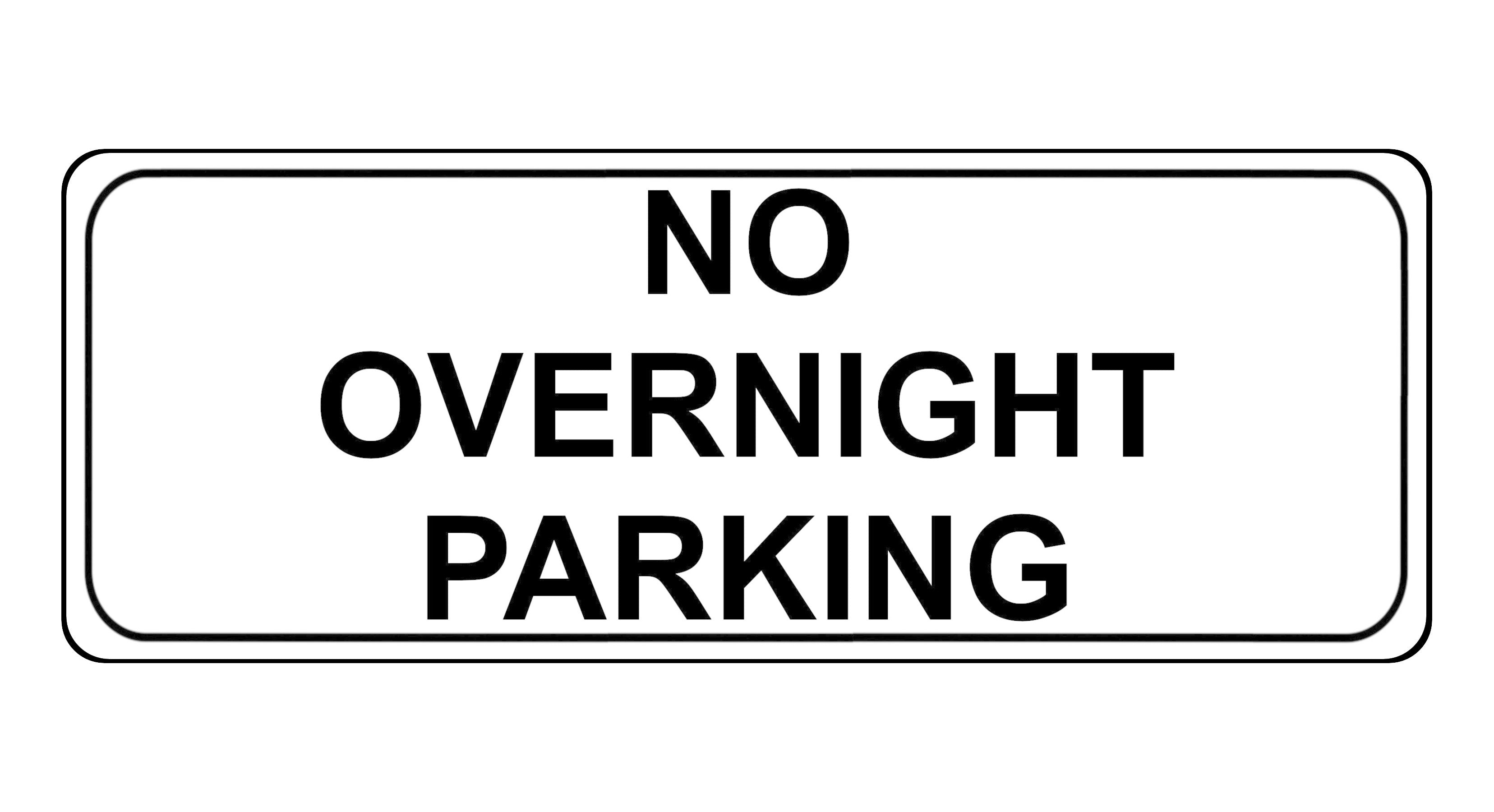 1267 NO OVERNIGHT PARKING Metal Aluminium Plaque Sign Gate Door House Office