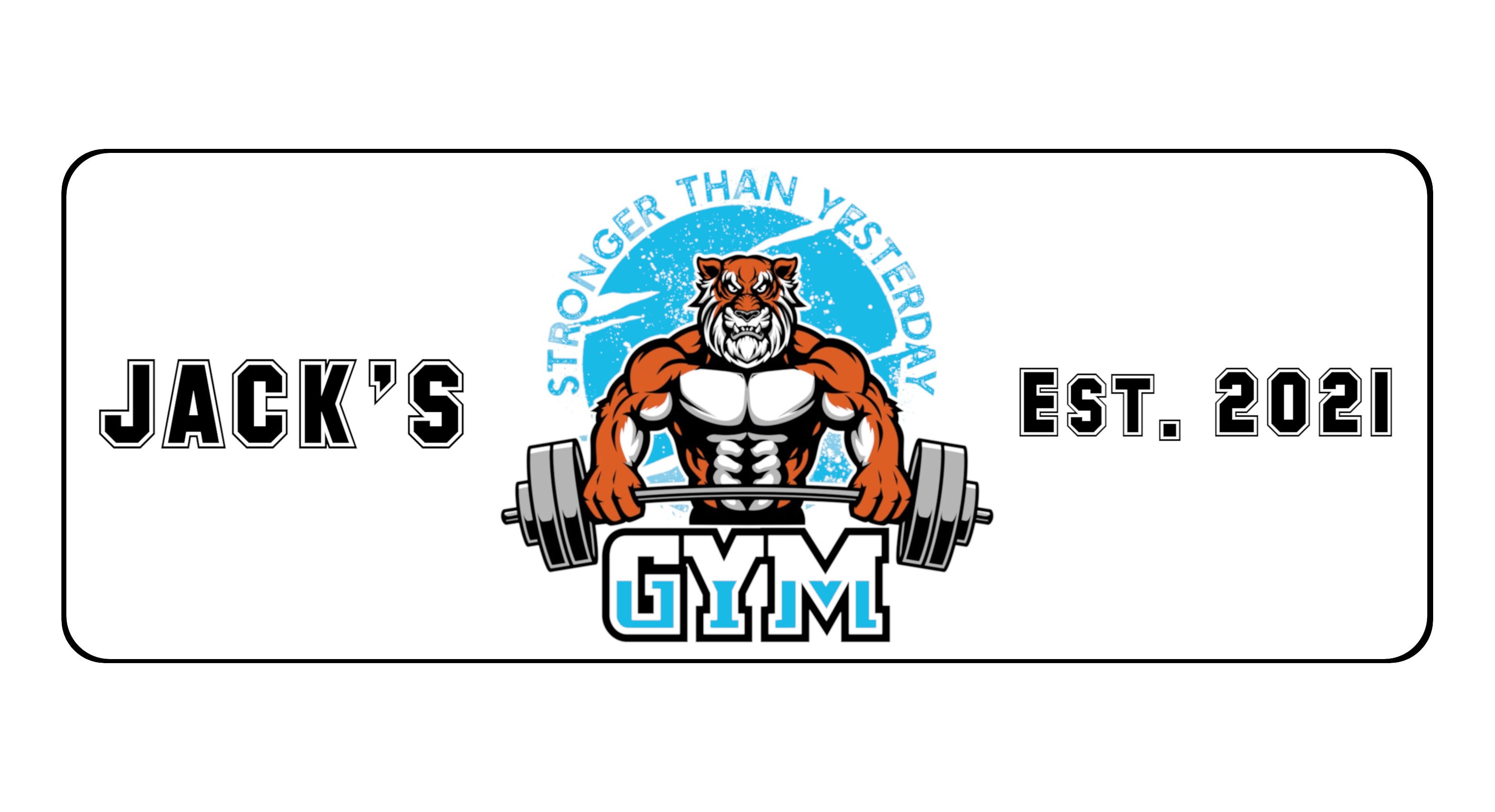 1016 Custom Personalised Tiger Gym Metal Aluminium Sign Plaque Fitness Door Wall