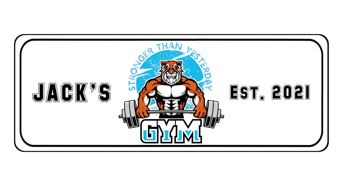 1017 Custom Personalised Tiger Gym Metal Aluminium Sign Plaque Fitness Door Wall