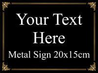 Custom Personalised Your Text Metal Aluminium Sign Plaque For House Door Black