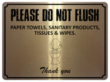 1860 PLEASE DO NOT FLUSH PAPER SANITARY PRODUCTS Toilet Metal Aluminium Plaque Sign