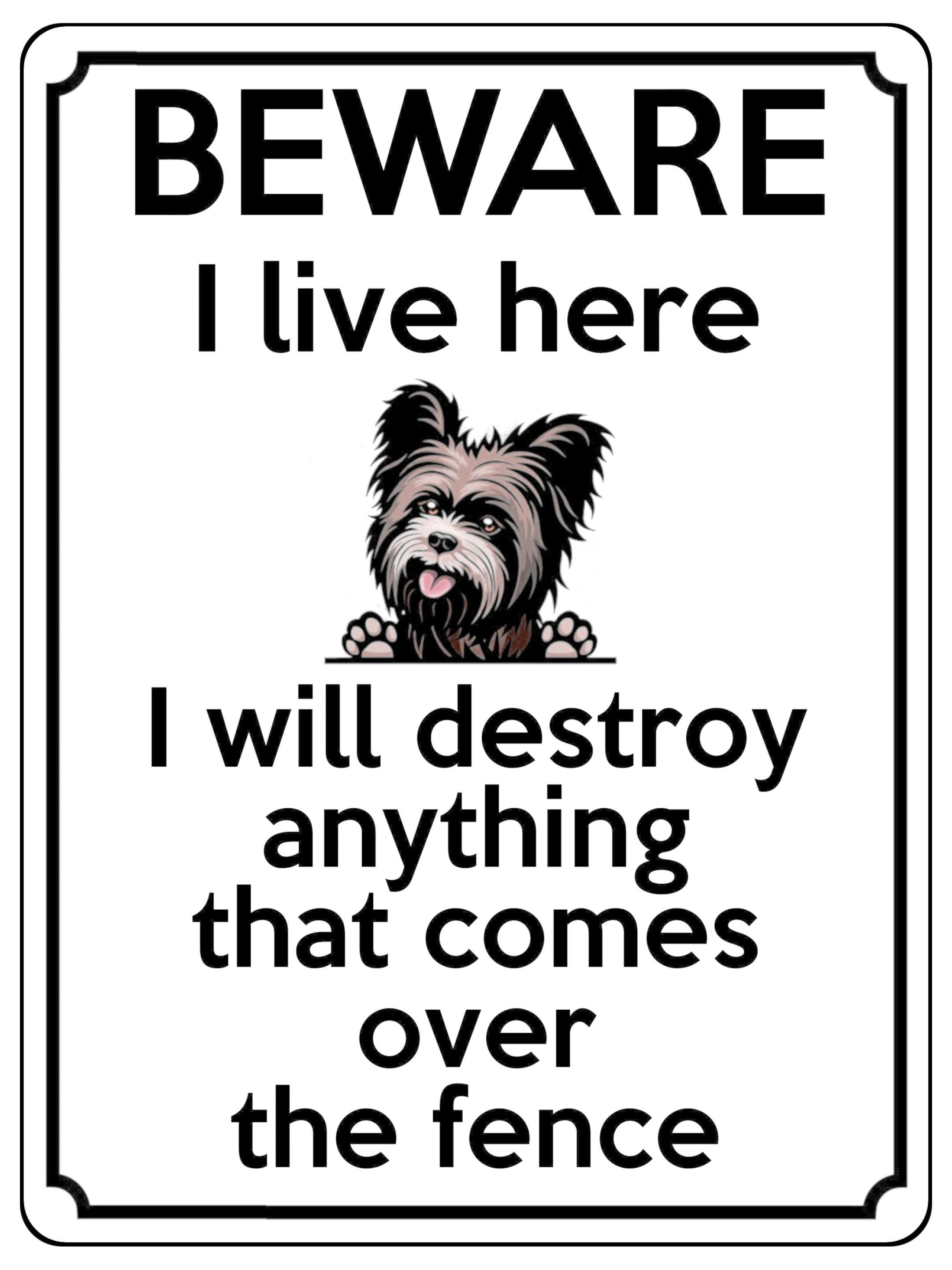 1892 I will destroy anything that comes over fence Metal Aluminium Plaque Sign