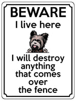 1892 I will destroy anything that comes over fence Metal Aluminium Plaque Sign