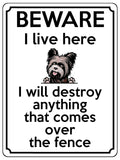 1892 I will destroy anything that comes over fence Metal Aluminium Plaque Sign