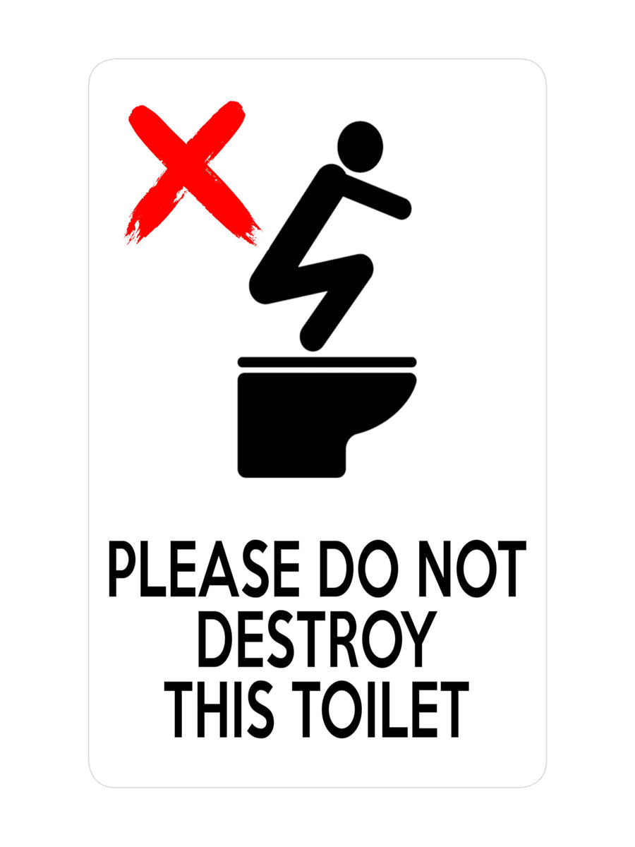 P022 PLEASE DO NOT DESTROY THIS TOILET Funny Plastic PVC Plaque Sign C P022 please do not destroy this toilet funny plastic pvc plaque sign c