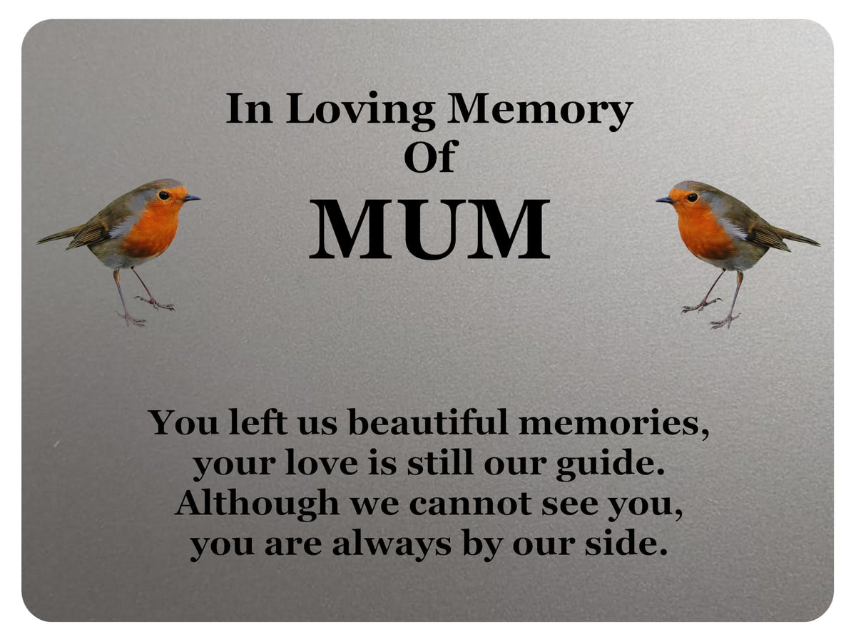 1845 In Loving Memory Of MUM Robin Memorial Funeral Metal Aluminium Pl ...