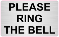 1003 PLEASE RING THE BELL Metallic Stickers Brushed Silver Vinyl Waterproof Door