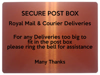 1903 SECURE POST BOX Royal Mail & Courier Deliveries Metal Aluminium Plaque Sign