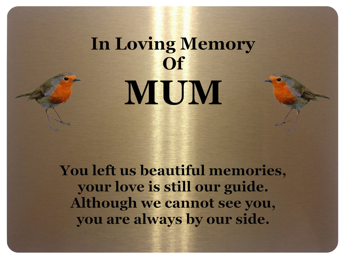 1845 In Loving Memory Of MUM Robin Memorial Funeral Metal Aluminium Plaque Sign