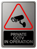 1828 PRIVATE CCTV IN OPERATION Safety Door Gate Metal Aluminium Plaque Sign