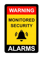 790 WARNING MONITORED SECURITY ALARMS Metal Aluminium Plaque Sign Door Gate Wall House Office