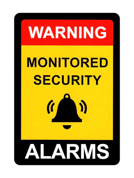 790 WARNING MONITORED SECURITY ALARMS Metal Aluminium Plaque Sign Door Gate Wall House Office