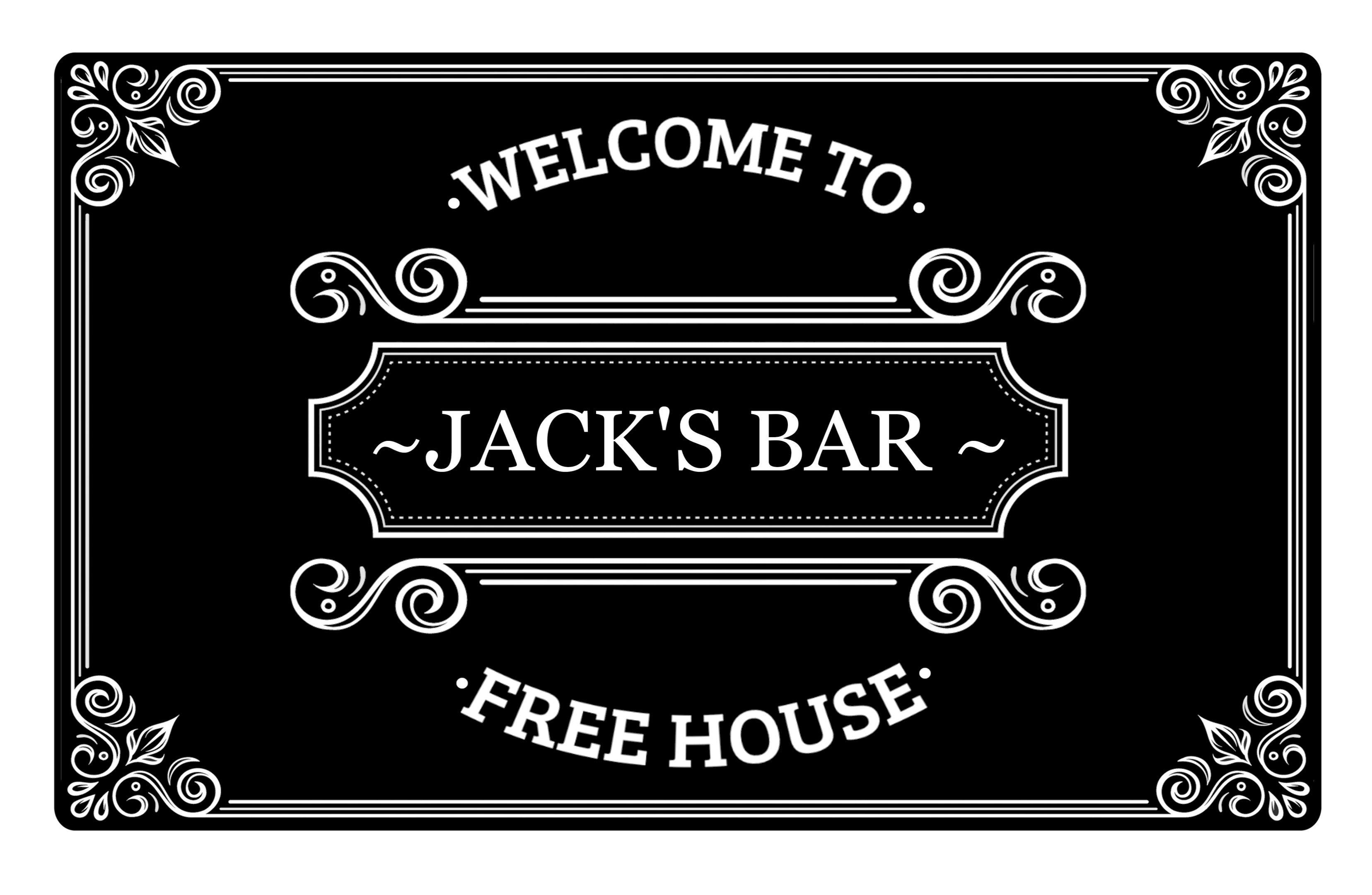 Custom Personalised WELCOME TO YOUR NAME BAR Metal Aluminium Sign Door Plaque Pub
